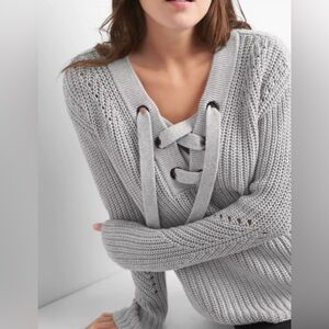 Gap Laceup Pullover Long Sleeved Sweater